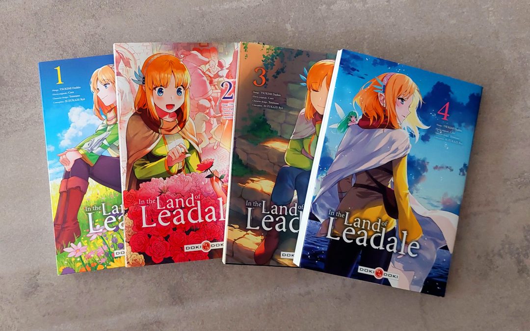 Affiche des 4 premiers tomes du manga In the Land of Leadale
